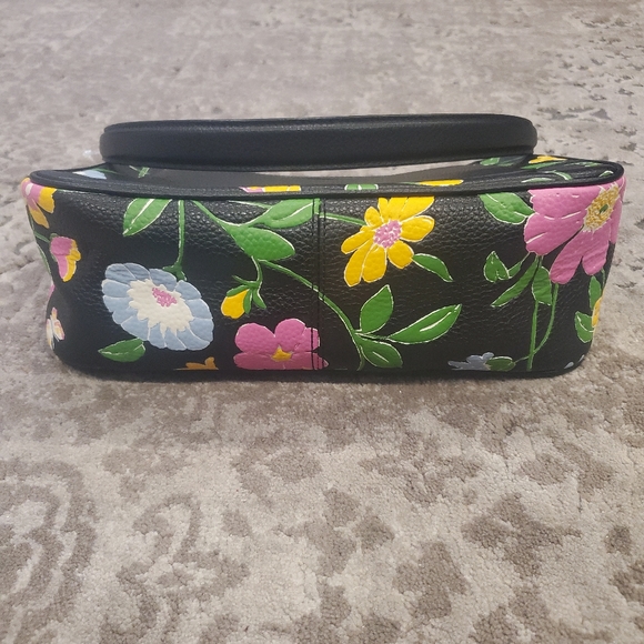 Kate Spade Sam Floral Embossed Pebble Leather Shoulder Bag - Picture 6 of 7